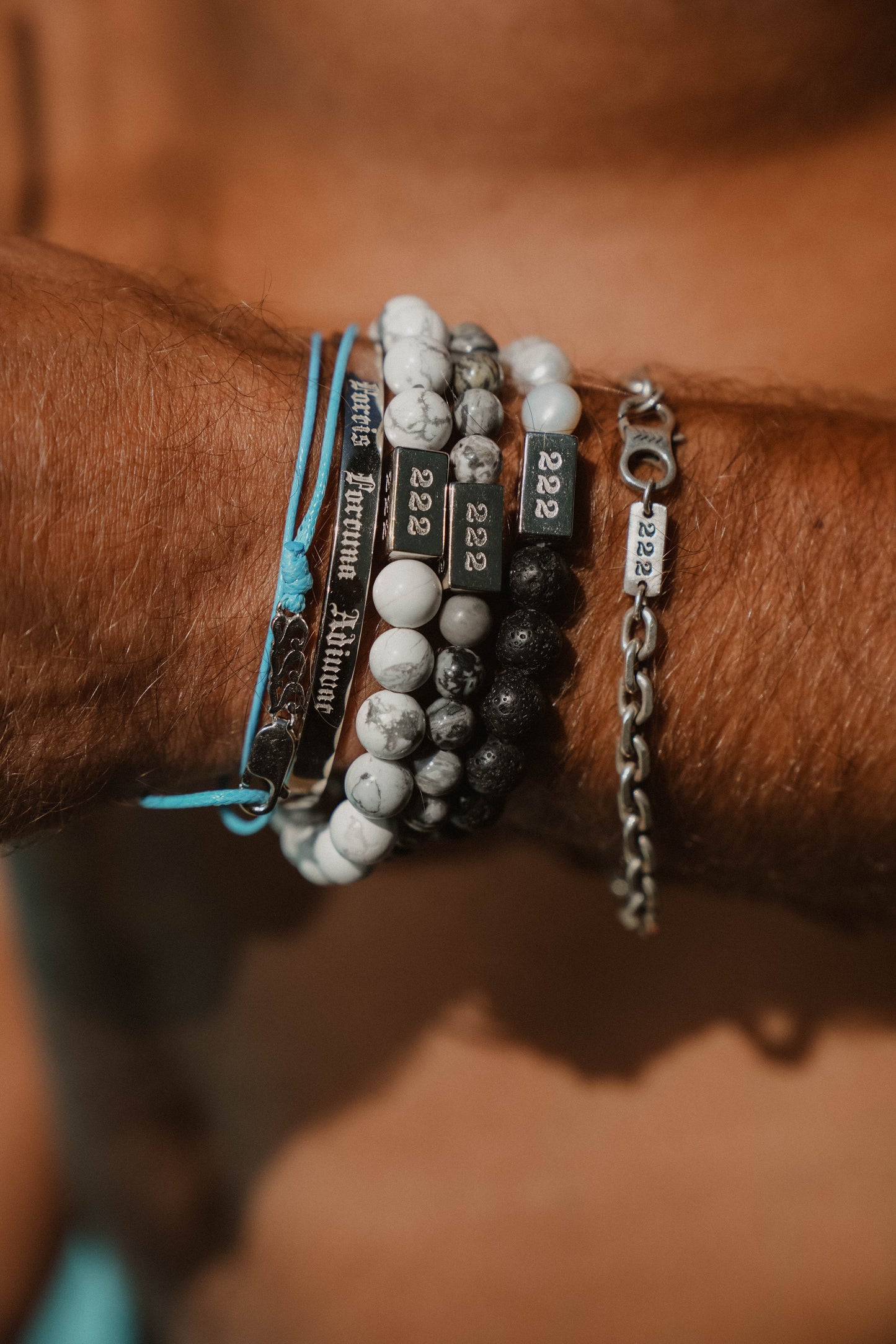 Smoulder & Shine - Lava Rock and Pearl Bead Bracelet