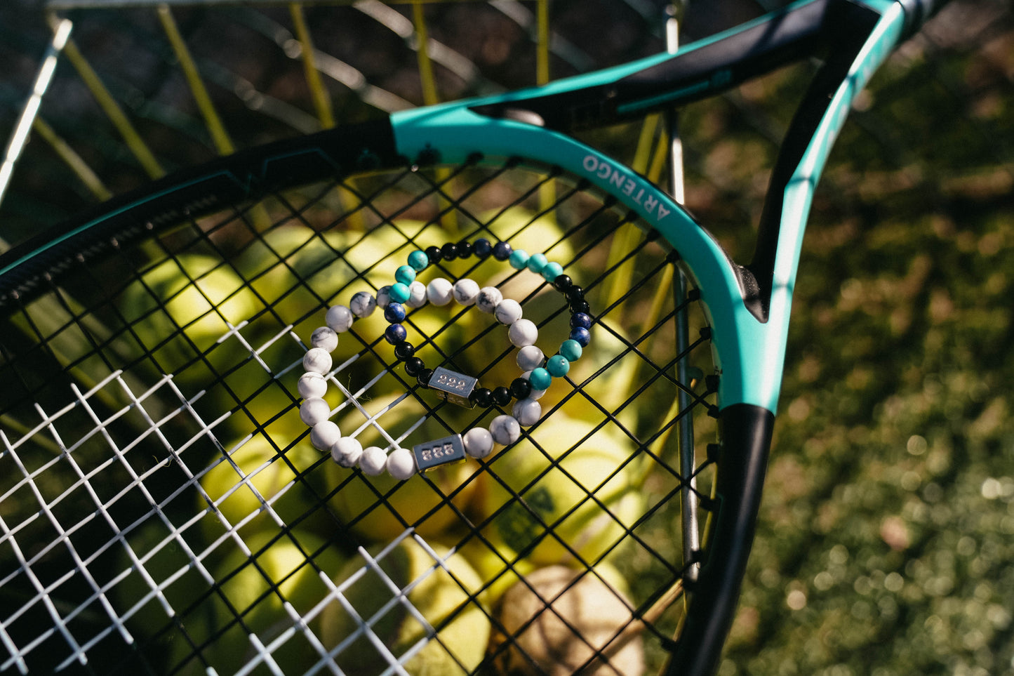 Surfer's Blues - Blue Lapis, Turquoise and Black Tourmaline Bead Bracelet