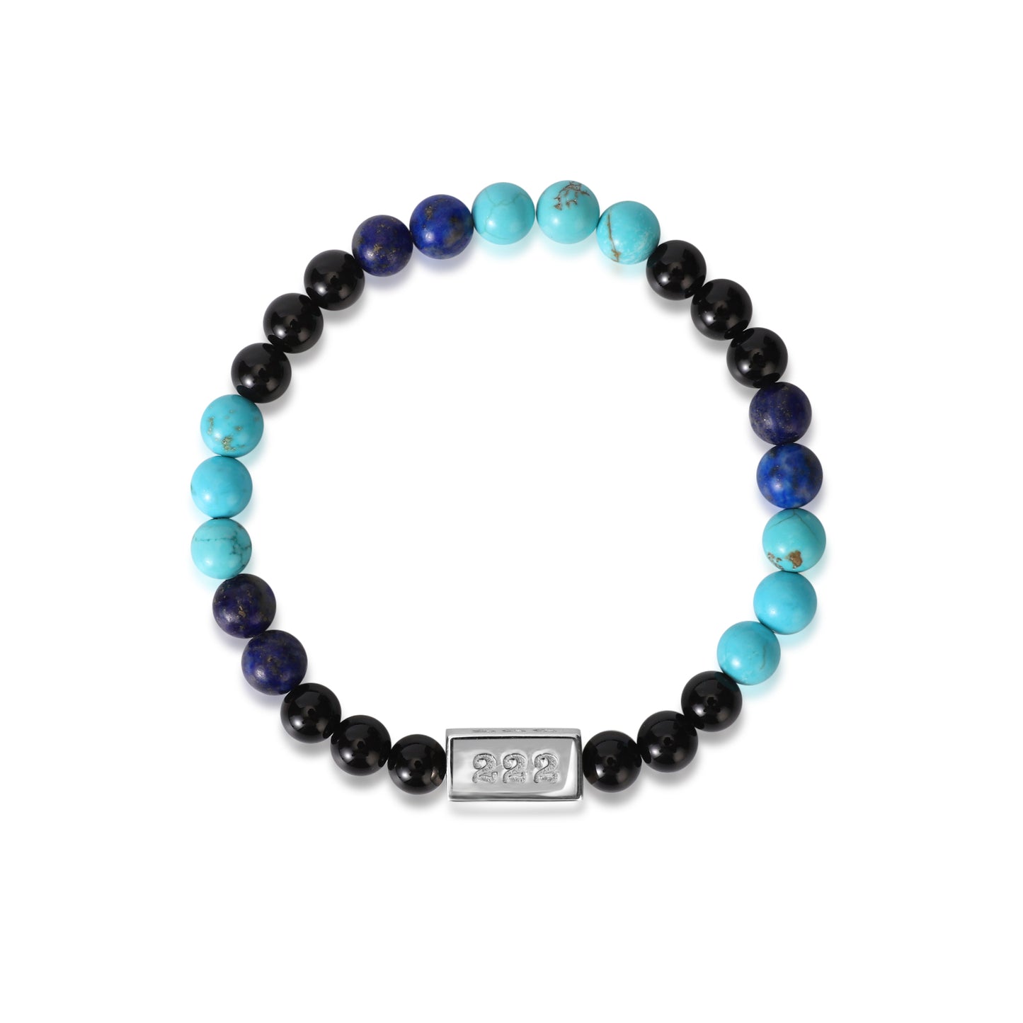 Surfer's Blues - Blue Lapis, Turquoise and Black Tourmaline Bead Bracelet