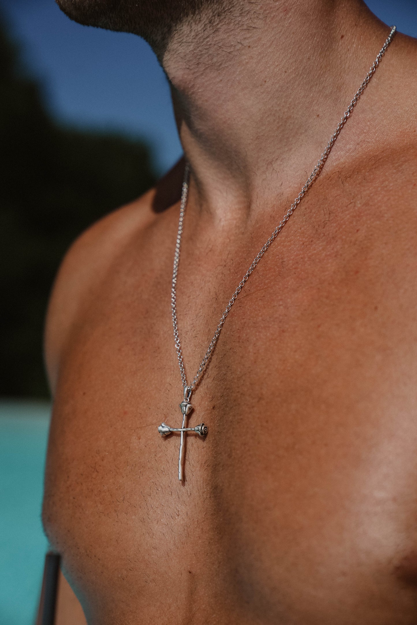 Thorny Blessings - Rose Cross Necklace