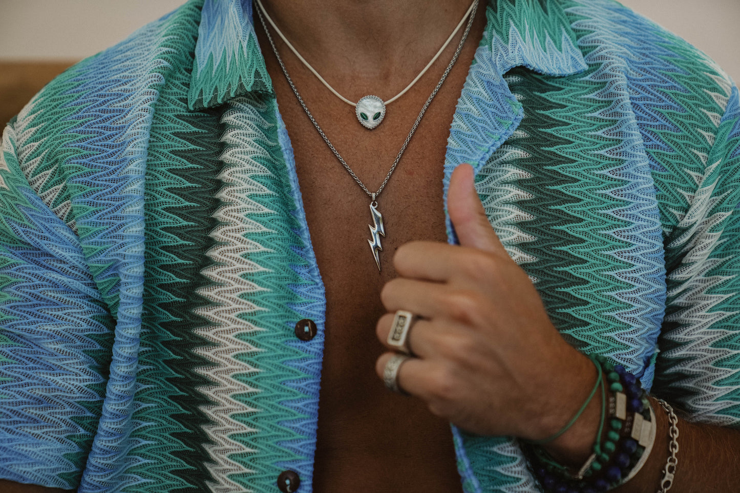 Outta This World- Pearl Alien Necklace